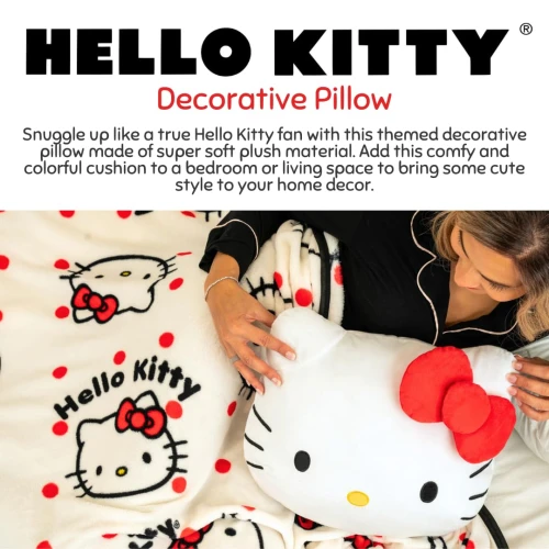 Franco Bedding Super Soft Plush Decorative Throw Pillow (Official Licensed Product), 16″ Inch, Hello Kitty - Image 5